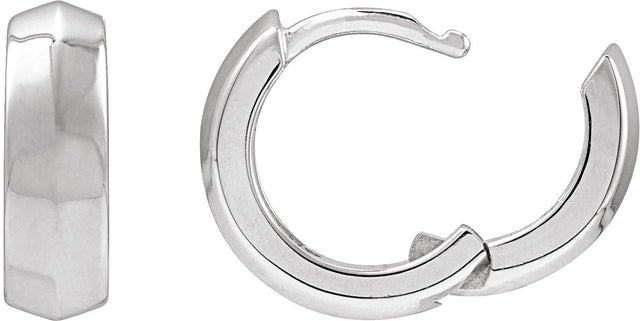 Platinum Knife-Edge Hoop Earrings IV - view 2