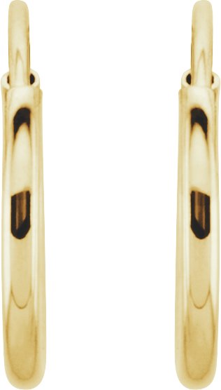 14K Gold Endless Tube Hoop Earrings - Yellow Gold