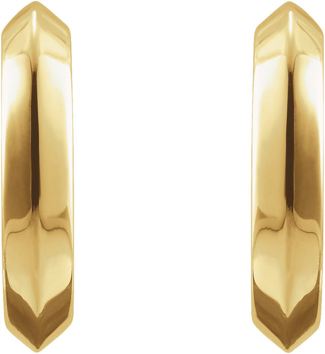 Platinum Knife-Edge Hoop Earrings - view 3