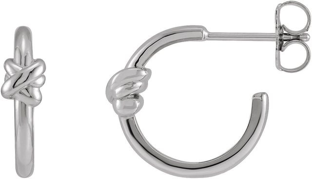 Platinum Knot Hoop Earrings
