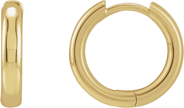14K Gold Hinged Hoop Earrings No. 8 - Yellow Gold