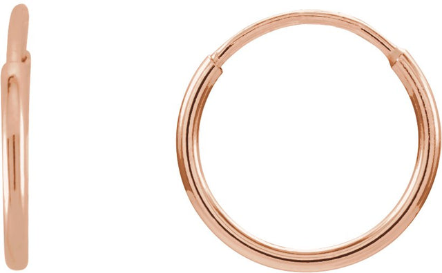 14K Gold Endless Tube Hoop Earrings - Rose Gold