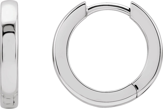 14K Gold Hinged Hoop Earrings IV - White Gold