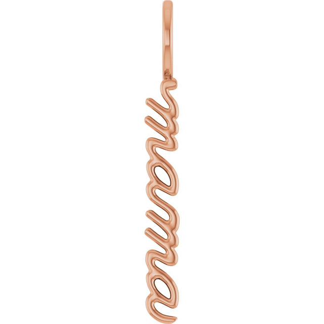 14K Gold Mama Pendant – 30.19x3.32mm - Rose Gold