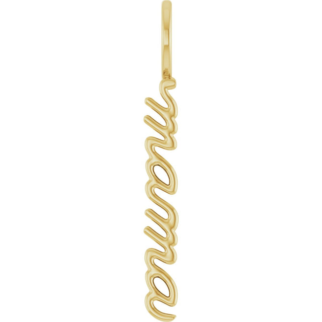 14K Gold Mama Pendant – 30.19x3.32mm - Yellow Gold