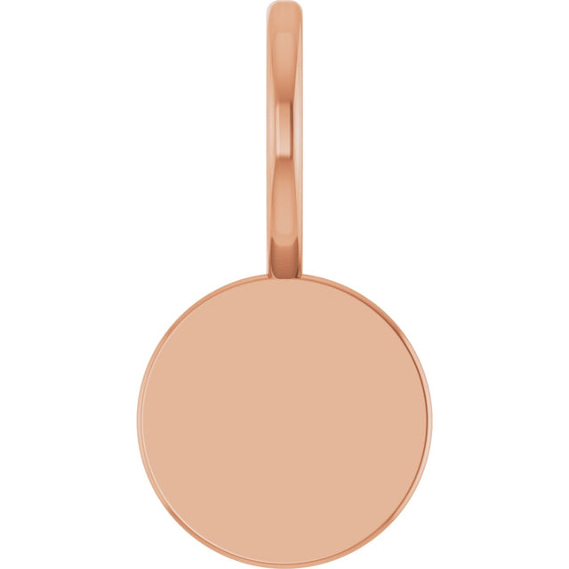 14K Gold Engravable Disc Pendant - Rose Gold