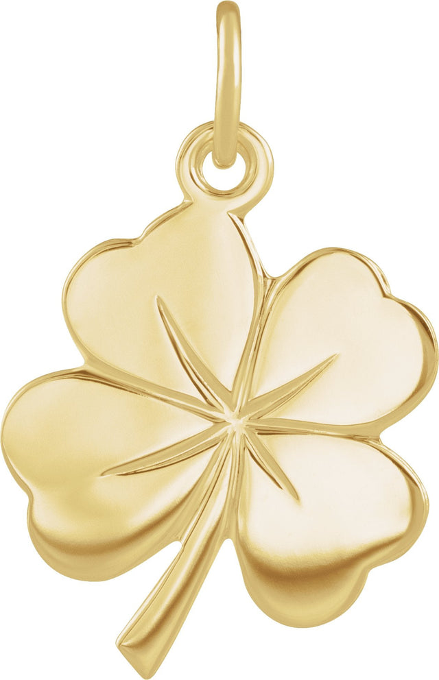 14K Gold Four-Leaf Clover Pendant