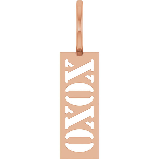 14K Gold XOXO Pendant - Rose Gold