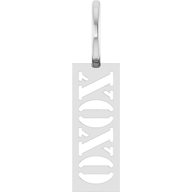 14K Gold XOXO Pendant - White Gold