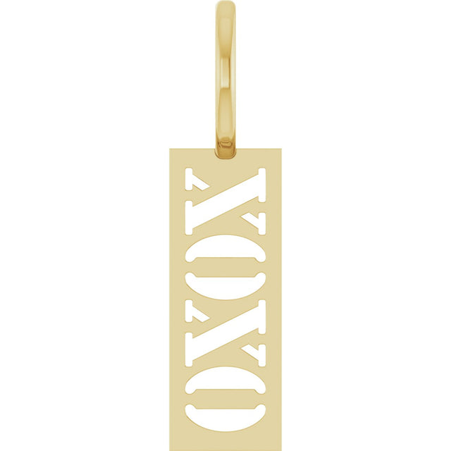 14K Gold XOXO Pendant - Yellow Gold