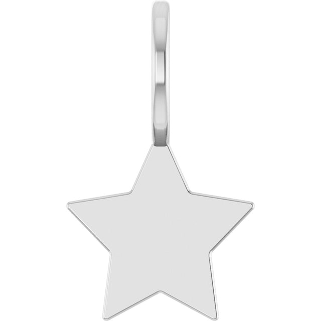 Platinum Engravable Star Pendant