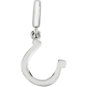 14K Gold Horseshoe Pendant - White Gold