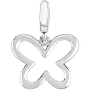 14K Gold Butterfly Pendant - White Gold