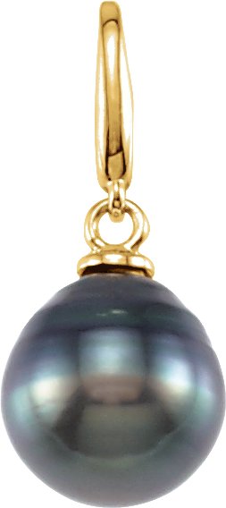 14K Gold Cultured Gray Tahitian Pearl Pearl Pendant