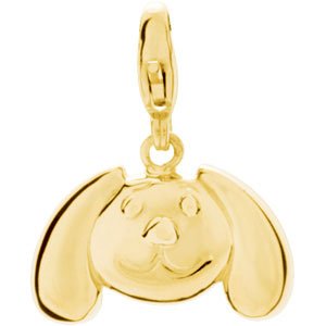 14K Gold Charming Animals Floppy Ear Dog Pendant