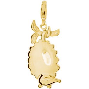 14K Gold Charming Animals Possum Pendant