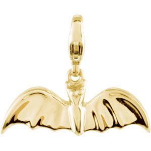 14K Gold Charming Animals Bat Pendant