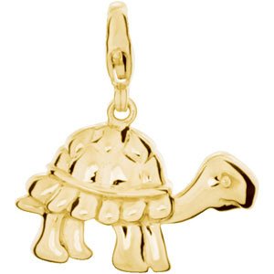 14K Gold Charming Animals Turtle Pendant