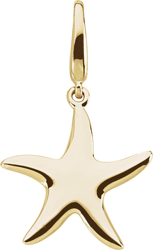 14K Gold Starfish Pendant - Yellow Gold