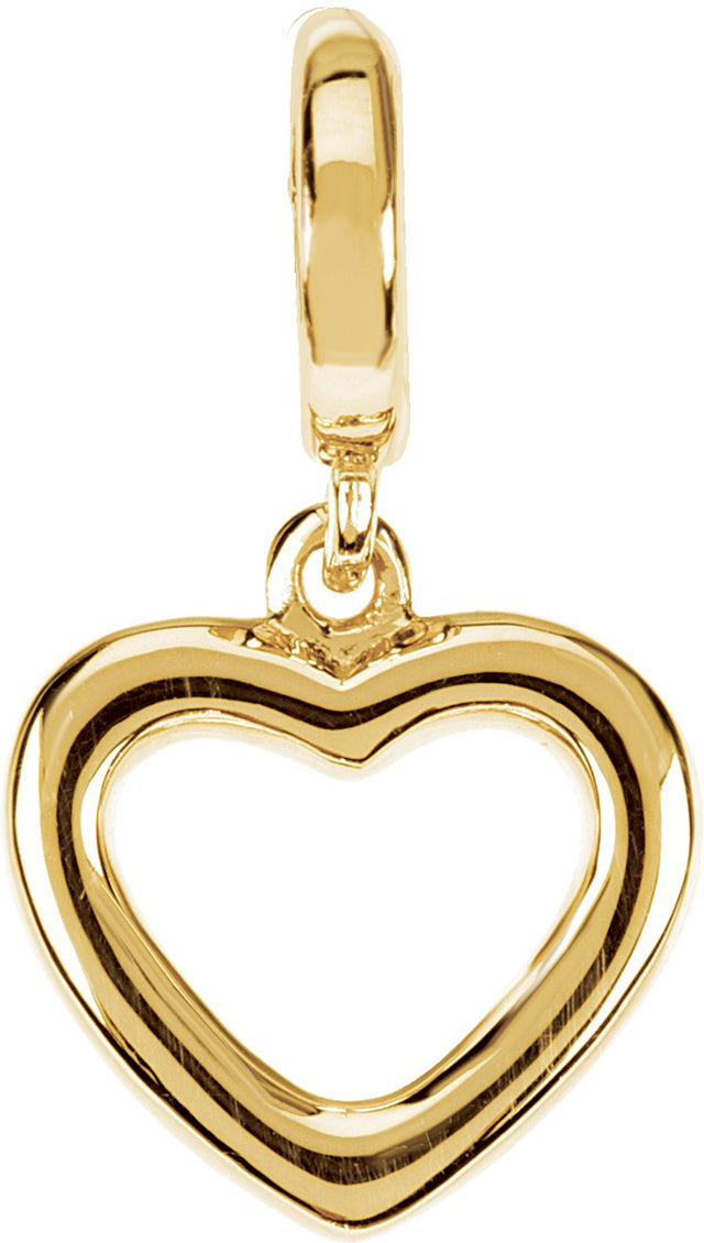 14K Gold Heart Pendant – 19x10mm - Yellow Gold