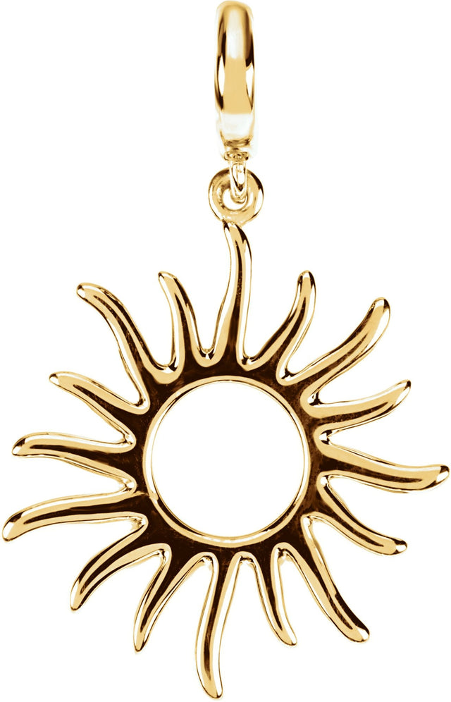 14K Gold Sun Pendant - Yellow Gold
