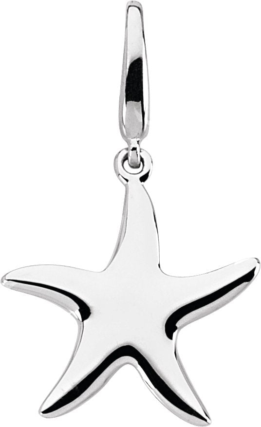 14K Gold Starfish Pendant - White Gold