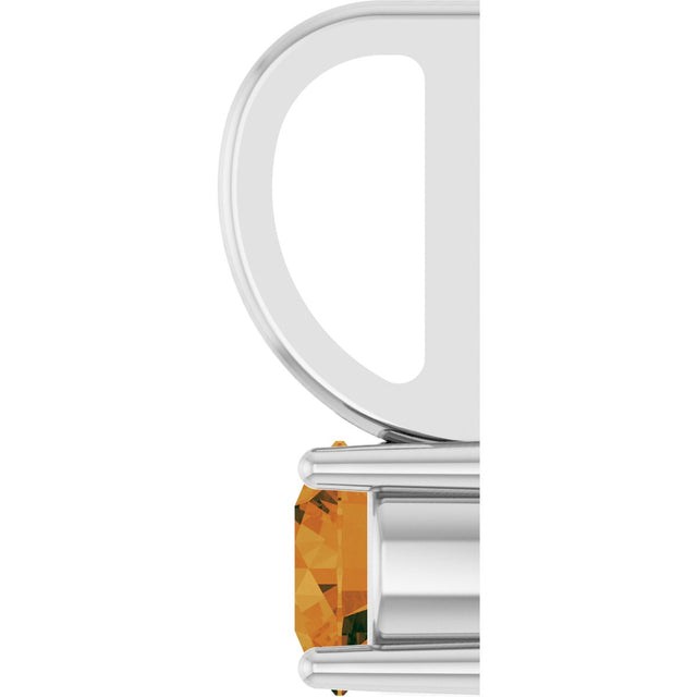 Platinum Round Citrine Solitaire Pendant - view 9