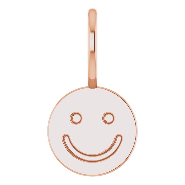 14K Gold Smiley Face Pendant - Rose Gold