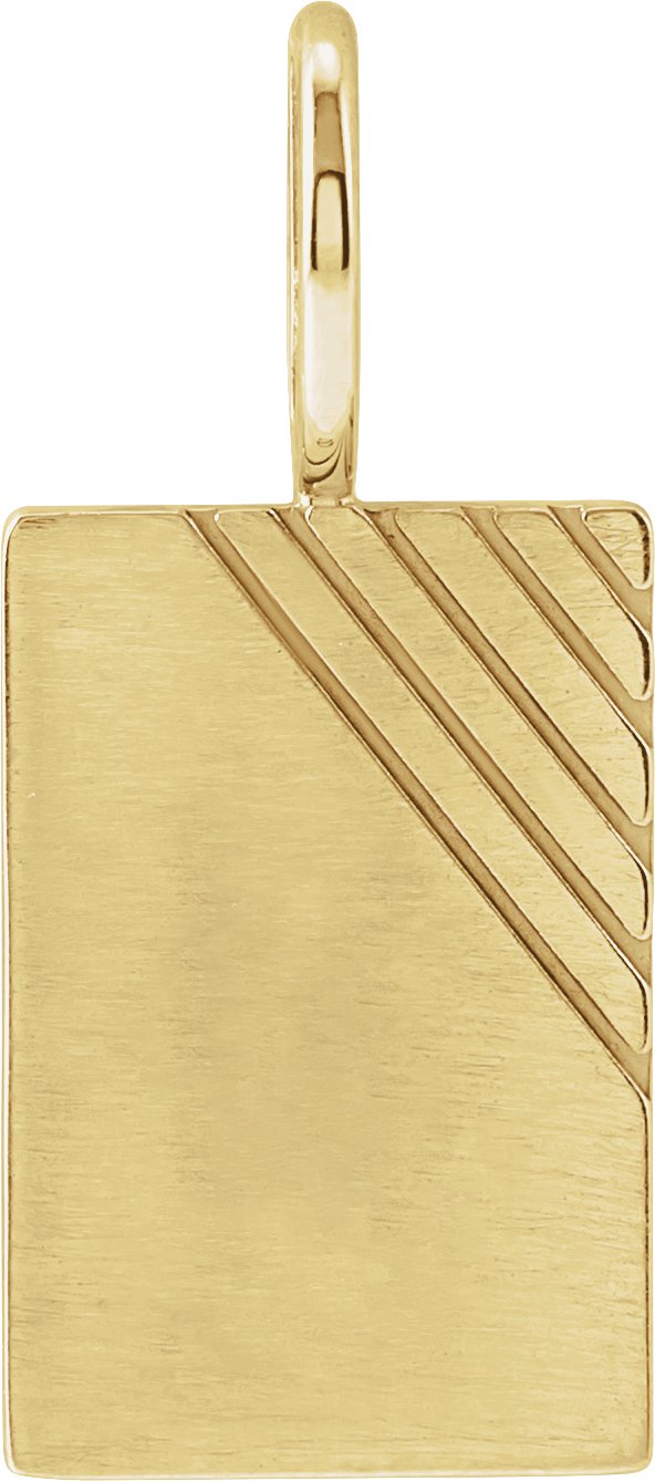 14K Gold Engravable Dog Tag Pendant – 22.63x10mm - Yellow Gold