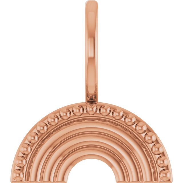 14K Gold Rainbow Pendant - Rose Gold