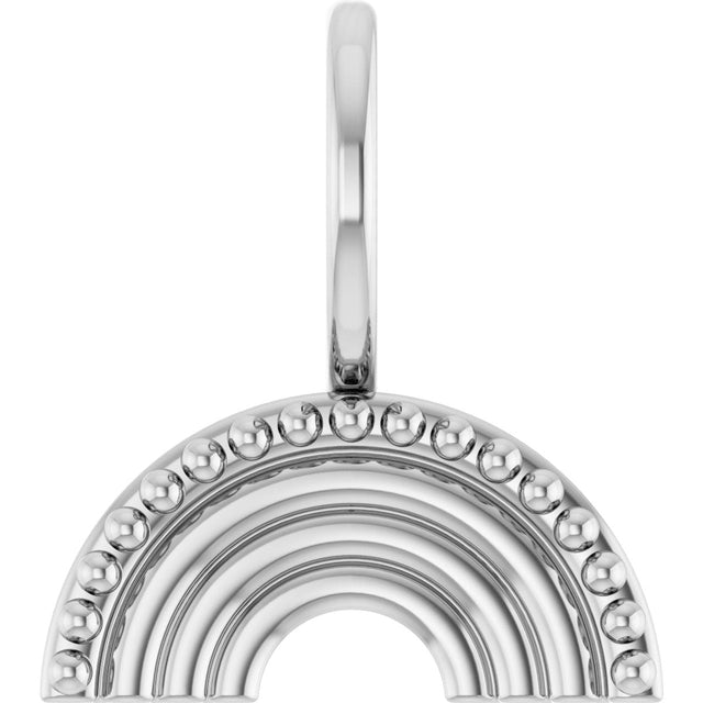 14K Gold Rainbow Pendant - White Gold