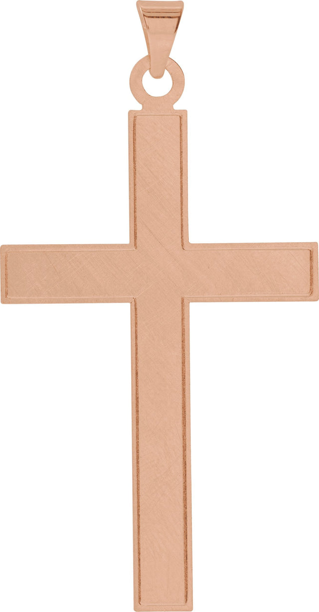 14K Gold Cross Necklace or Pendant III - Rose Gold