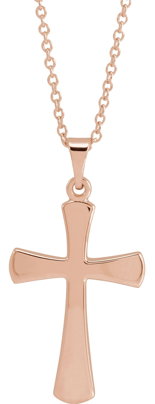14K Gold Cross Necklace or Pendant – 16.11x8.04mm - Rose Gold