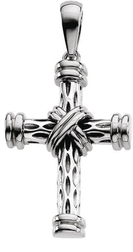 14K Gold Cross Pendant – 29.25x21.5mm - White Gold