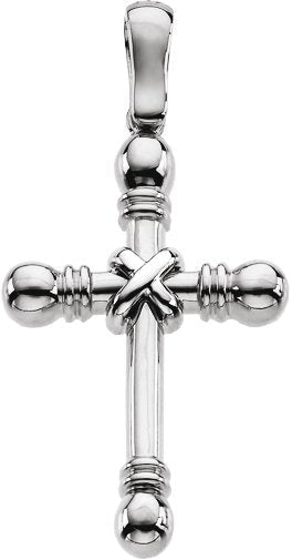 14K Gold Cross Pendant – 41.5x22.25mm - White Gold