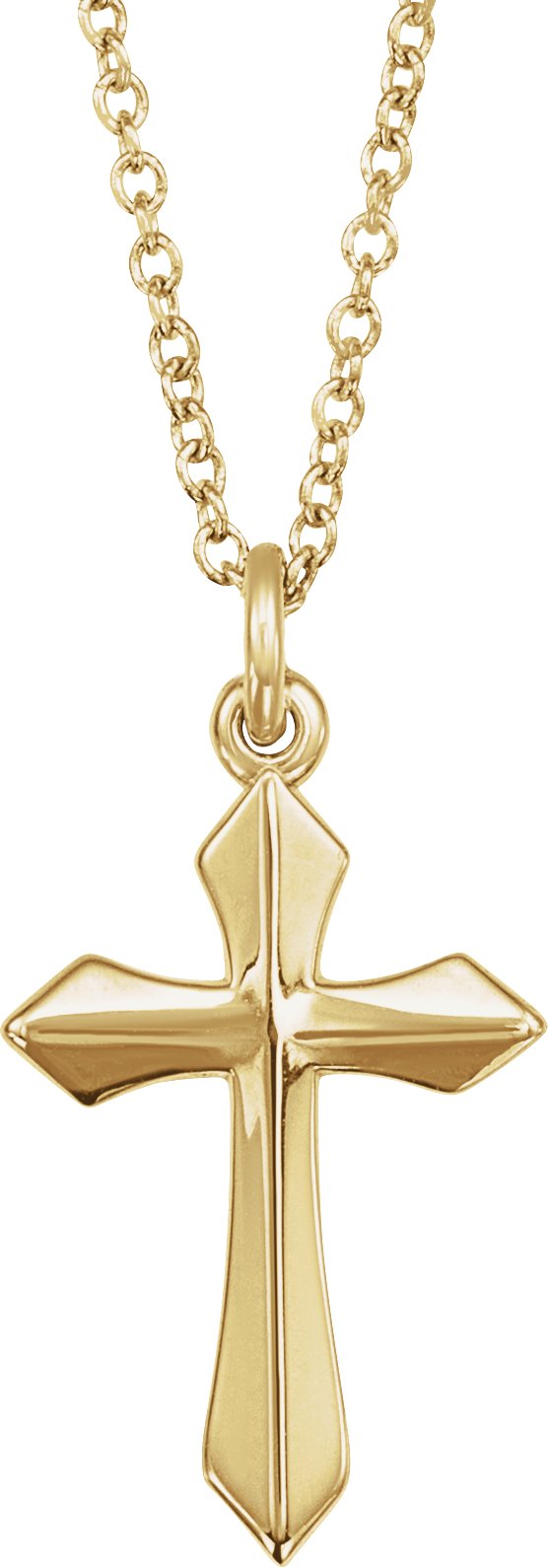 14K Gold Cross Necklace or Pendant – 10x6mm - Yellow Gold