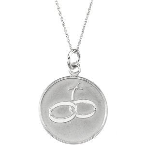 14K Gold Comfort Wear Jewelry Loss of a Spouse Necklace - White Gold