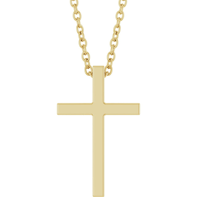 14K Gold Cross Necklace or Pendant – 12x7.61mm - Yellow Gold
