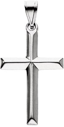14K Gold Cross Pendant – 18x14mm - White Gold