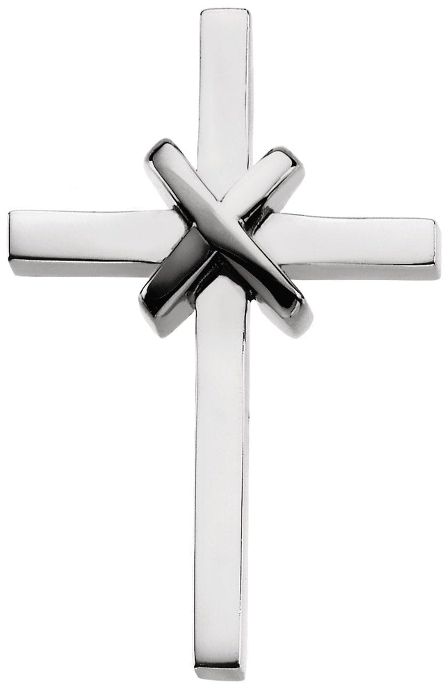 14K Gold Cross Pendant – 27.75x19mm - White Gold