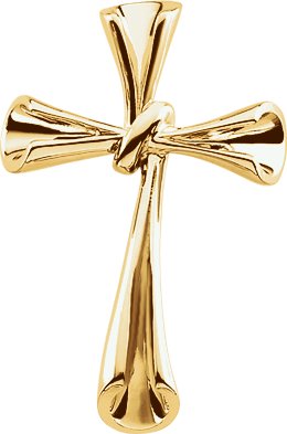 10K Gold Cross Pendant – 34.75x22.75mm