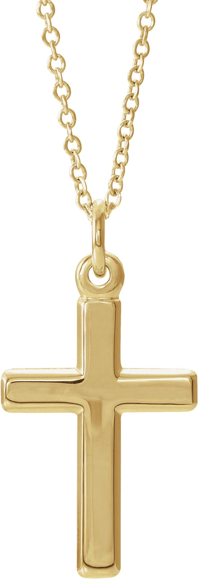 14K Gold Cross Necklace or Pendant – 16.5x12mm - Yellow Gold