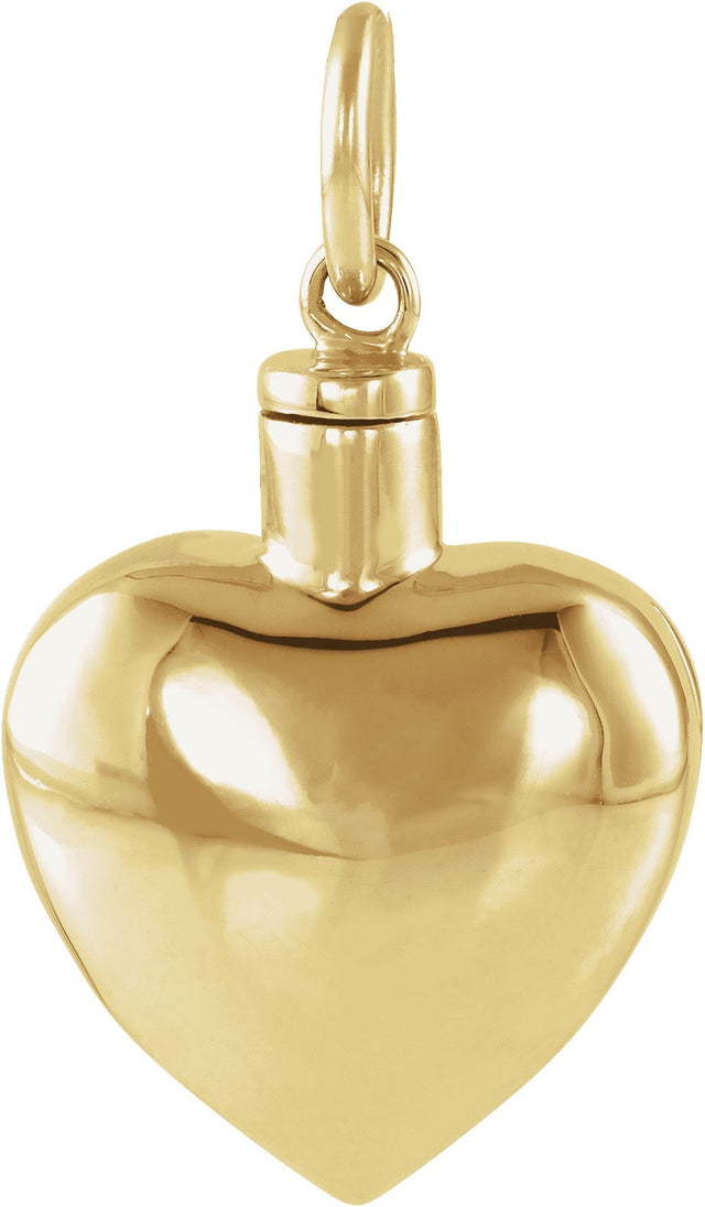 10K Gold Heart Ash Holder Necklace or Pendant - Yellow Gold