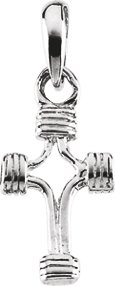 14K Gold Cross Pendant – 14.75x10mm - White Gold