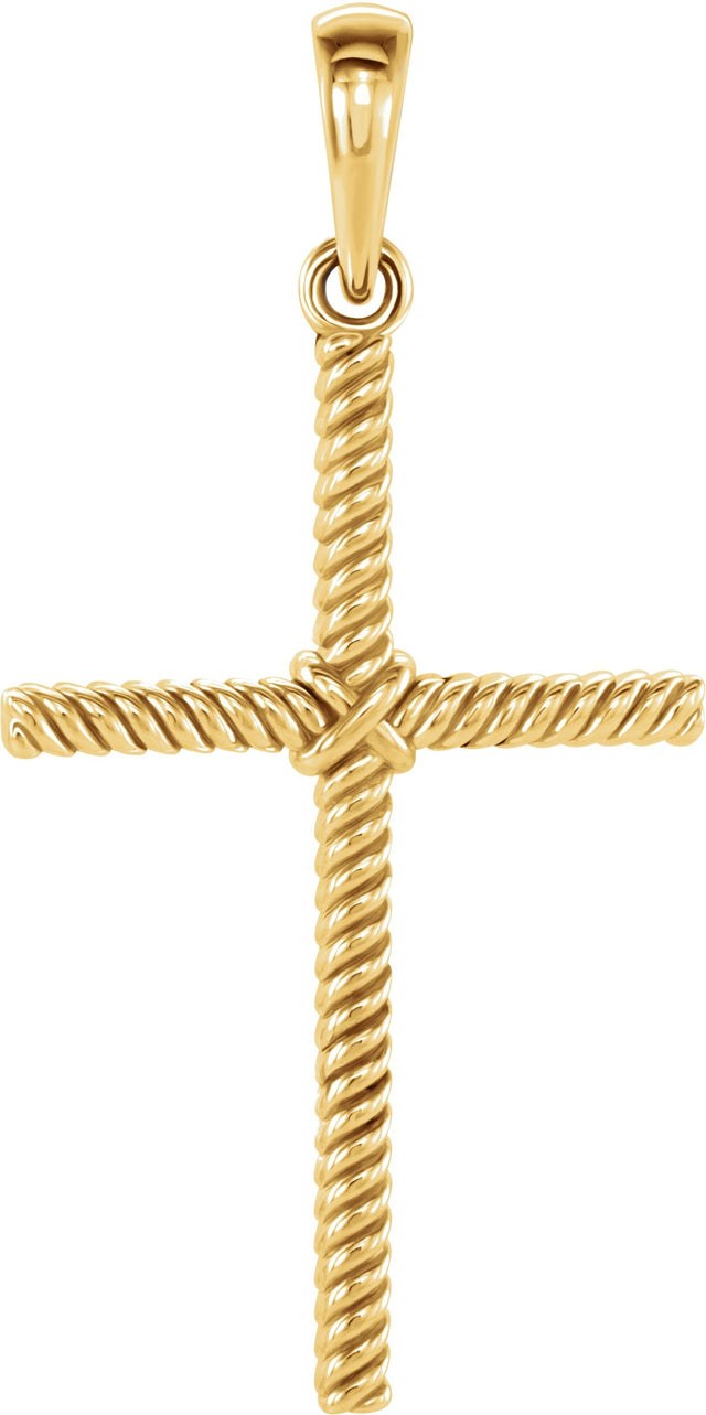 10K Gold Rope Cross Pendant