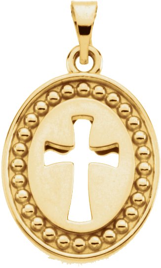 14K Gold Beyond the Cross Reversible Pendant - Yellow Gold