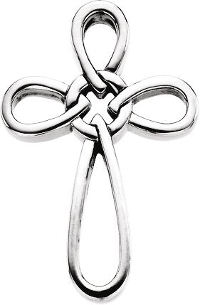 14K Gold Cross Pendant – 34.25x24mm - White Gold