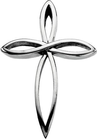 14K Gold Cross Pendant – 36.5x26.25mm - White Gold