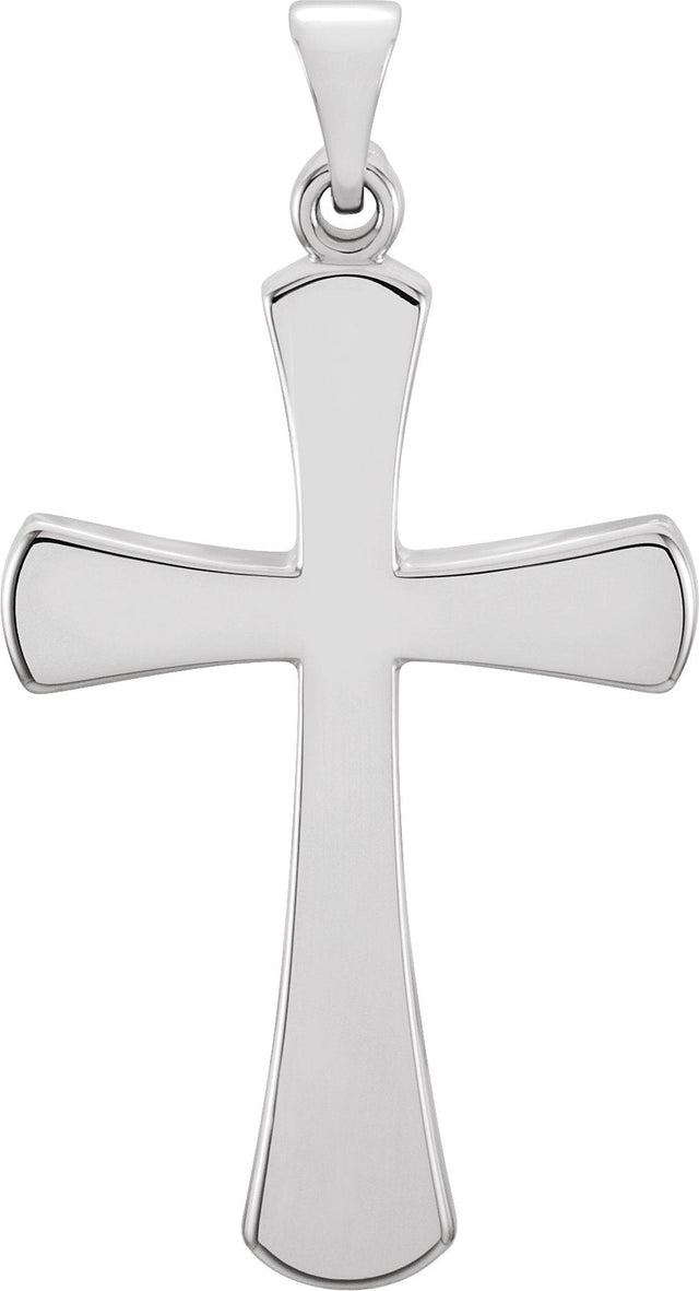 14K Gold Cross Necklace or Pendant – 16.11x8.04mm - White Gold