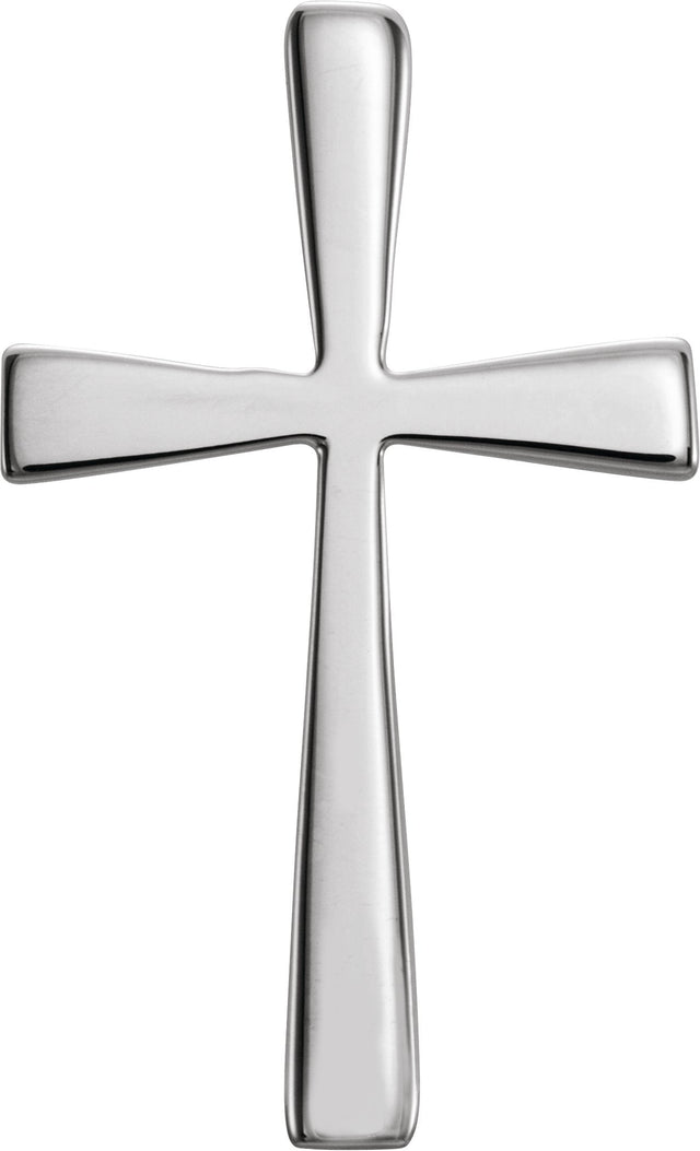 14K Gold Cross Pendant – 18x11mm - White Gold